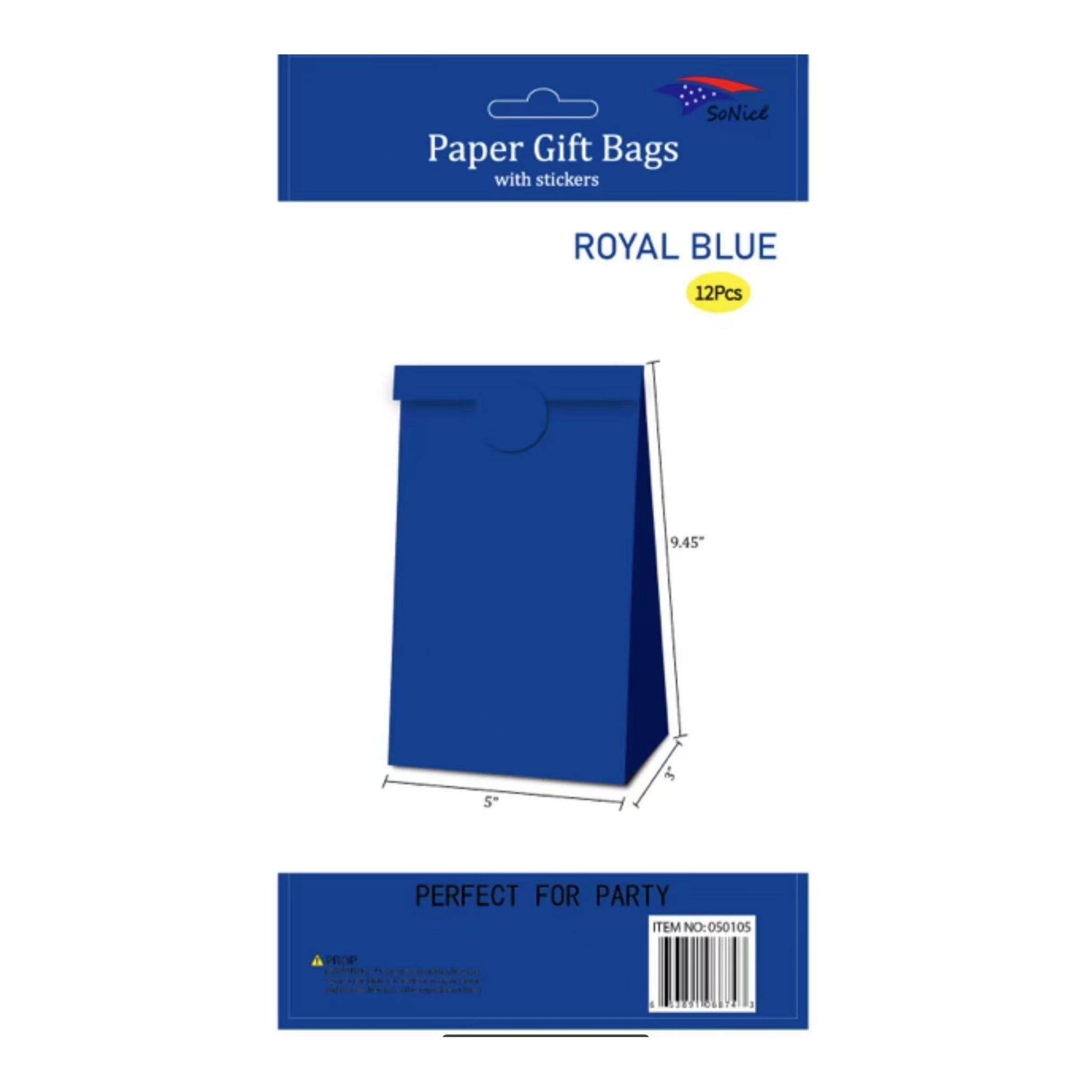 5" x 8"Craft Bags/Sticker Royal Blue